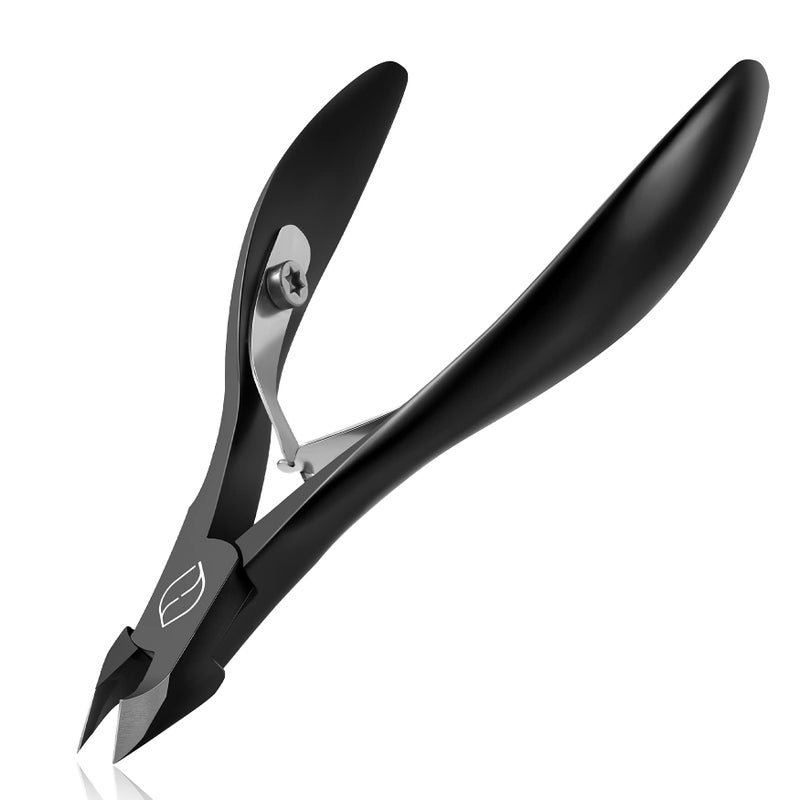 FERYES Cuticle Cutters 1/2 Jaw - Professional Stainless Steel Cuticle Clippers Nail Cuticle Remover Tool, Nail Dead Skin Clipper - BLACK - Image 1